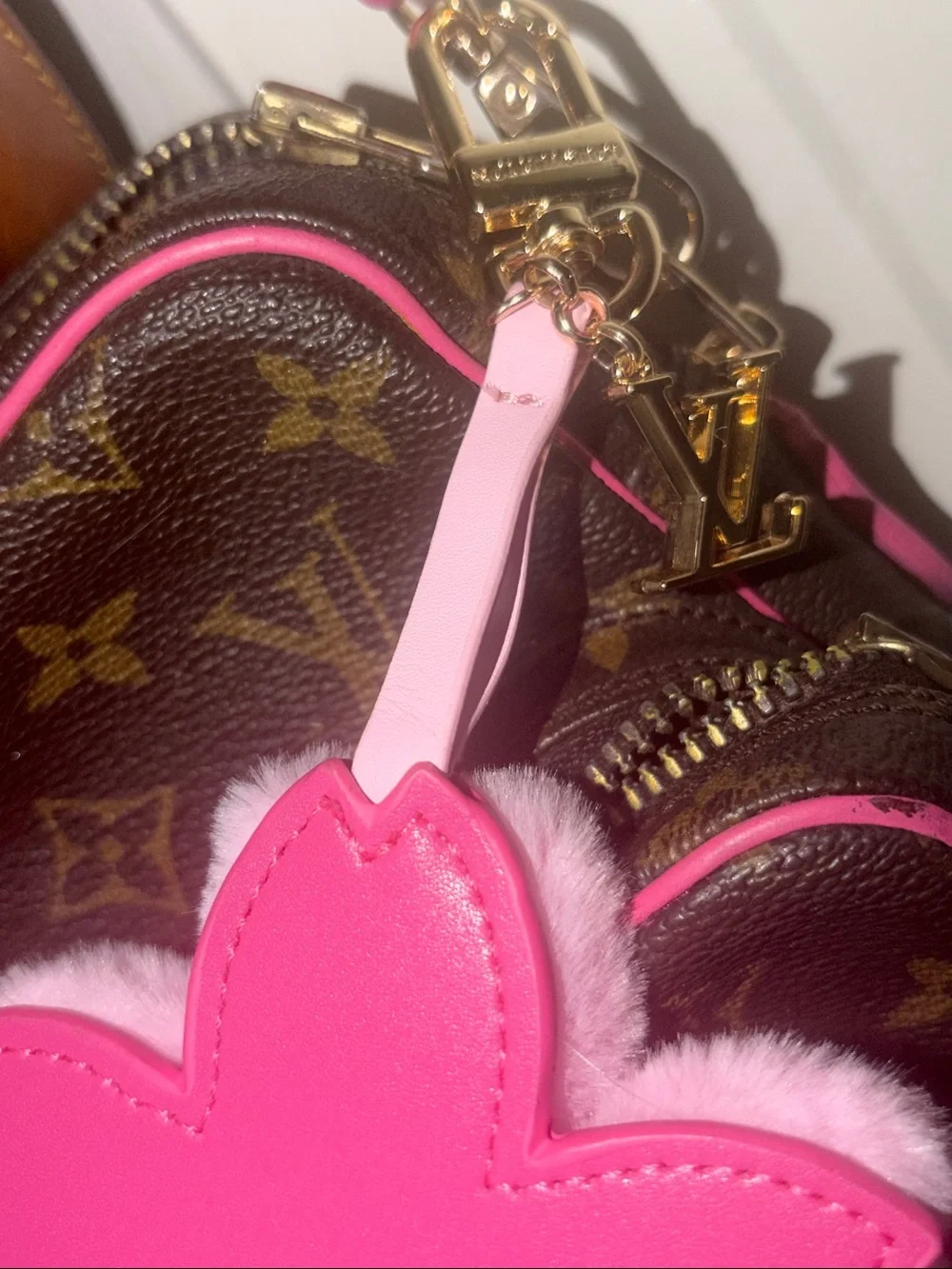 🌸 LV x TM Plush Cherry Blossom 🌸 Bag Charm 😃